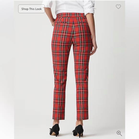 Plaid Red Women's Pants - Picture 2 of 6